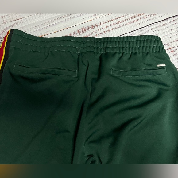 PACSUN Men's Drop Skinny 2.0 Tricot Side Stripe Green Track Pants Large - Picture 3 of 5